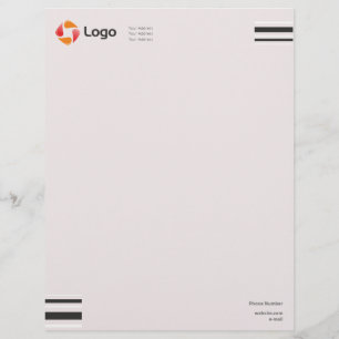 Stylish Black and White Minimal Squared Lines Custom Letterhead