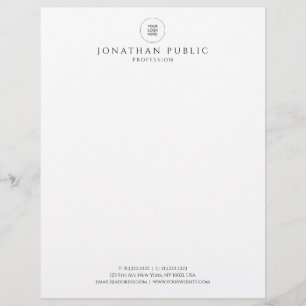 Stylish Black And White Modern Simple Template Custom Letterhead