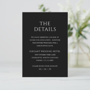 Stylish Black and White Modern Wedding Enclosure Card