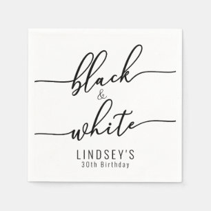 Stylish Black and White Party Napkin