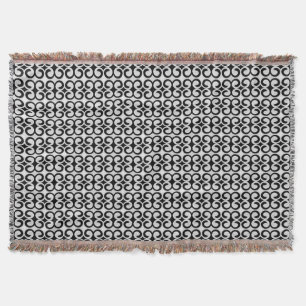 Stylish Black and White Pattern Throw Blanket