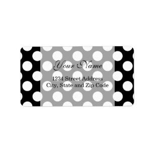 Stylish Black and White Polka Dots Pattern Label