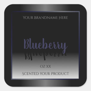 Stylish Black and White Product Labels Blue Frame