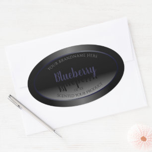 Stylish Black and White Product Labels Blue Frame