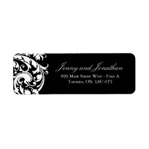Stylish Black and White RSVP Address Labels