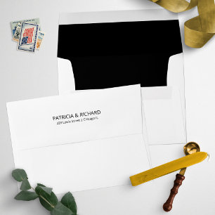 Stylish Black And White Wedding Invitation Envelope