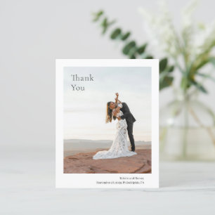 Stylish Black and White Wedding Thank You Card