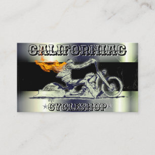 Stylish, black& chrome Motorcycle Business Card