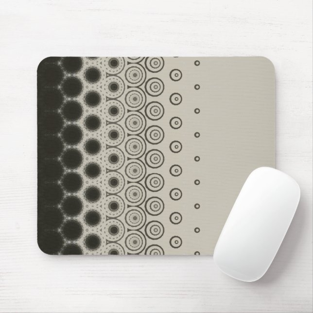 Stylish Black circles on White mouse pad (With Mouse)