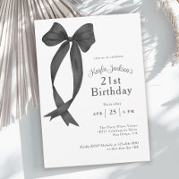 Stylish Black Coquette Bow 21st Birthday Party