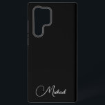 Stylish Black Gifts Monogram Typography Name Samsung Galaxy Case<br><div class="desc">Modern Elegant Minimalist Design Monogram Typography Name Template Best Gifts Black Trendy Phone Cases & Accessories / Samsung Cases / Galaxy S22 Ultra Case.</div>