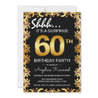 Stylish Black & Gold 60th Surprise Birthday Party