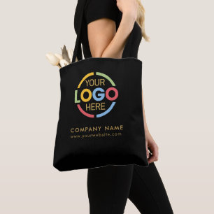 Stylish Black Gold Business Corporate Company Logo Tote Bag