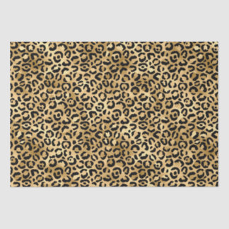 Stylish Black & Gold Foil Leopard Spots Safari Tissue Paper