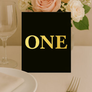 Stylish Black & Gold Foil Reception Table Sign