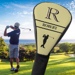 Stylish Black & Gold Golfer Custom Monogram Name<br><div class="desc">Personalised custom 3-colour Monogram and Name for golfers. Gold with black lettering. Sophisticated gift idea for dad or grandpa (husband / significant other). Could also be a perfect holiday or retirement gift idea. if you need any design assistance or a special request, just send us a chat or an email...</div>