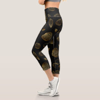 Stylish Black Gold Seashells Pattern