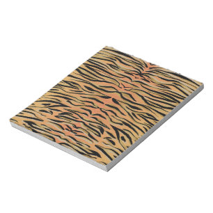 Stylish Black Gold Tiger Animal Print Notepad