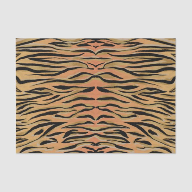 Stylish Black Gold Tiger Animal Print Tissue Paper (Front)