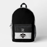 Stylish Black Grey Pickleball Design Monogram Name