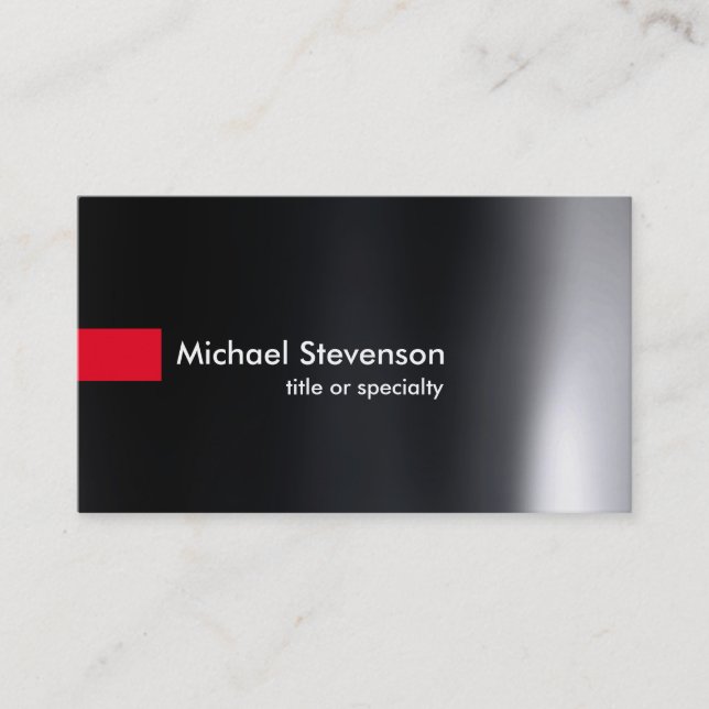 Stylish Black Grey Red Modern Unique Consultant Business Card (Front)