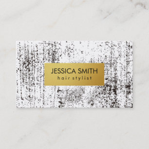 Stylish Black Grunge Metallic Faux Gold Business Card