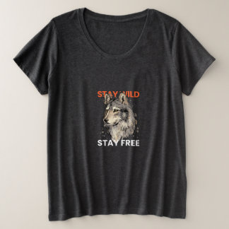 Stylish Black Half-Fox Print T-Shirt - Trendy Plus Size T-Shirt