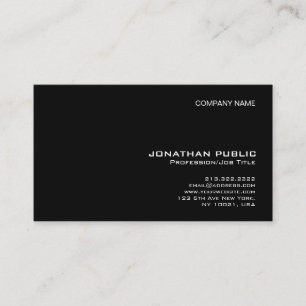Stylish Black Modern Professional Clean Business Card