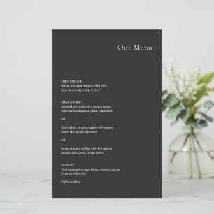 Stylish Black Modern Wedding Menu