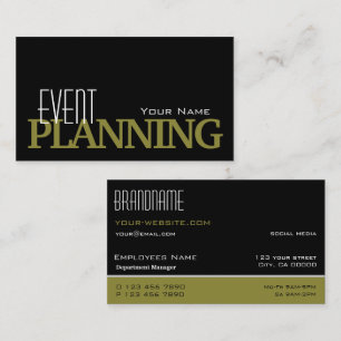 Stylish Black Mustard Simple and Professional Business Card