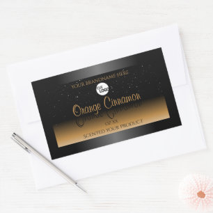 Stylish Black Orange Product Labels Logo Glitter