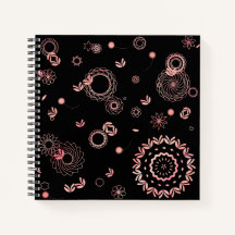 Stylish black pink flowers hand painted design