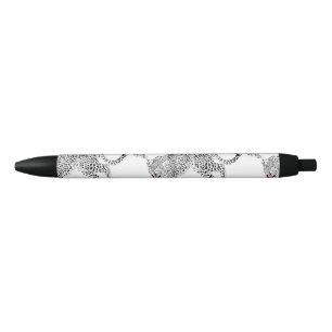 Stylish Black & Pink Leopard Animal White Design Ink Pen