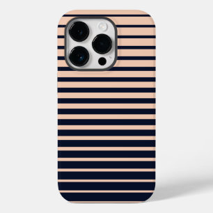   Stylish Black & Pink Monogram  Stripes Case-Mate iPhone 14 Pro Case