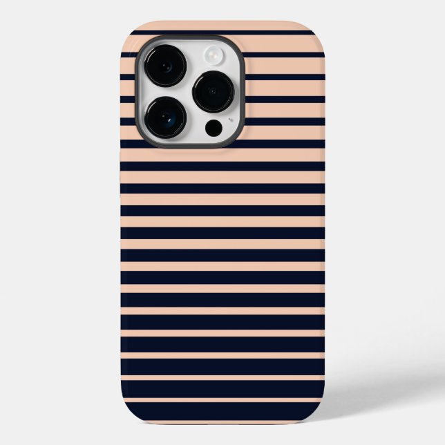   Stylish Black & Pink Monogram  Stripes Case-Mate iPhone Case (Back)