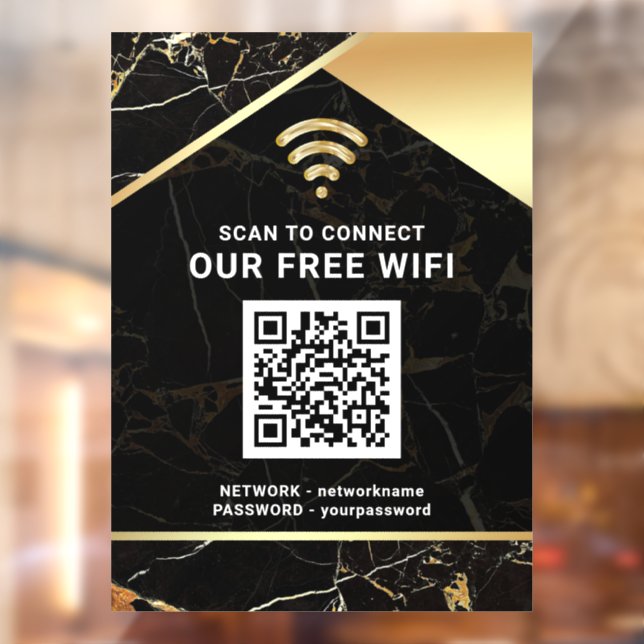 Stylish Black QR Code Wifi Network Password (Sheet 2)