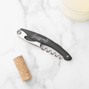 Stylish Black Retro Typography Groomsmen Wedding Corkscrew