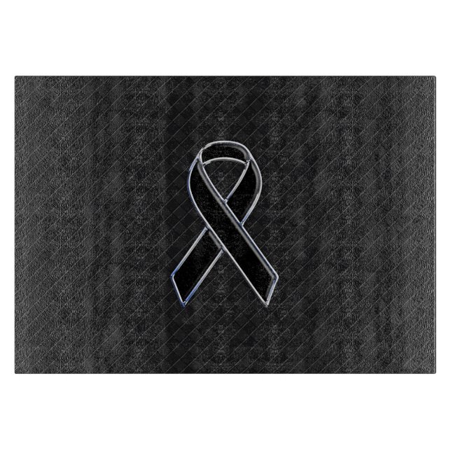 Stylish Black Ribbon Awareness Cutting Board (Front)
