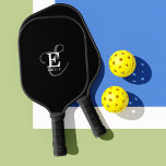 Stylish Black Script Monogram and Name Pickleball Paddle<br><div class="desc">It's all about you with this beautiful pickleball paddle design. It has an elegant stylish representation of your name and monogram with classic serifs and a more ornate calligraphy script typography in a balanced symmetry. The three elements blend together with a sophisticated harmony and create your own personal branding logo....</div>