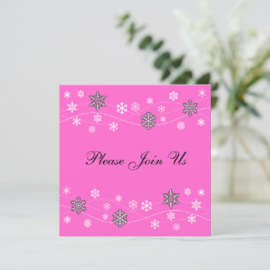 Stylish Black Snowflakes Invitation Template