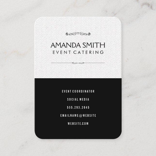 Stylish Black Subtle Wavy Pattern Business Card (Front)