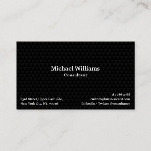 Stylish Black Trendy Geometric Pattern Modern Chic Business Card