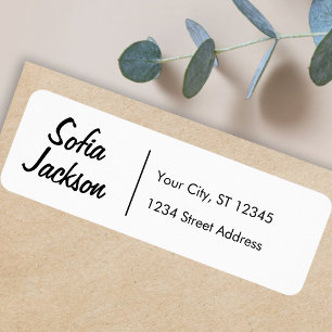 Stylish Black Typography Name Return Address