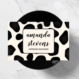 Stylish Black Typography Pattern Abstract Interior Business Card