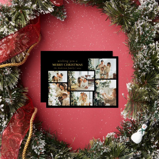 Stylish Black Typography Photo Collage Christmas (Insitu)
