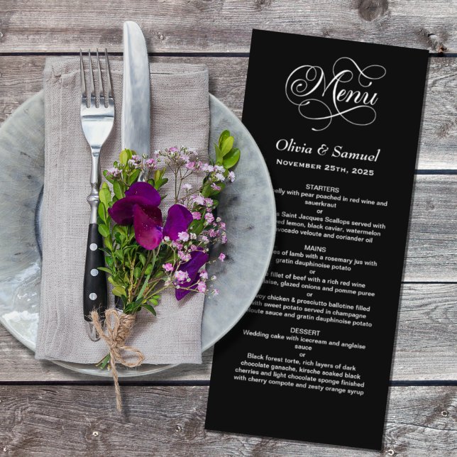 Stylish Black Wedding Menu (Creator Uploaded)