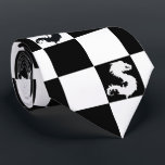 Stylish Black & White Checks Pattern & Dragon Tie<br><div class="desc">Bring the classic chequerboard with a touch of legendary animal and you get a sophisticated Dragon Tie which is a perfect gift for Birthday,  Christmas,  Father’s Day or a Business meeting.

About the design the checks are Black and White. The Dragon figures are Black and White.</div>