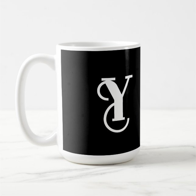 Stylish Black & White Coffee Mug (Left)