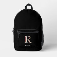 Stylish Black White Custom Monogram Name