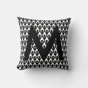 Stylish Black & White Diamond Pattern Cushion